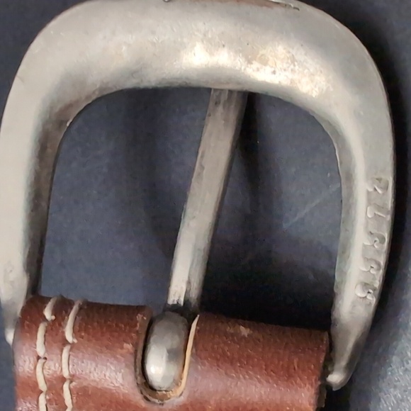 Edwin Mens Brown Leather Belt with Metal Buckle,3859-34. - Picture 5 of 10